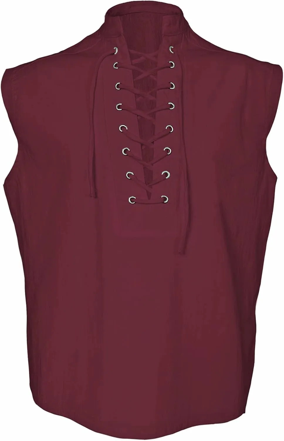 Mens Renaissance Shirt Medieval Viking Lace Up Sleeveless Shirts Pirate T-Shirt Costume Victorian Tank Top