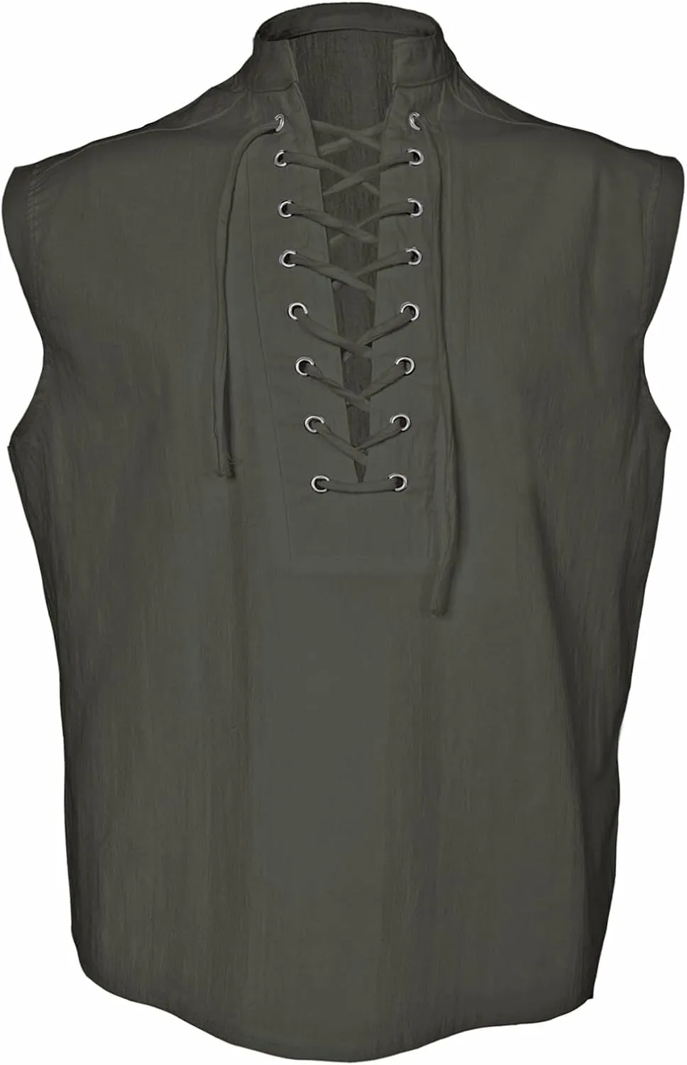 Mens Renaissance Shirt Medieval Viking Lace Up Sleeveless Shirts Pirate T-Shirt Costume Victorian Tank Top