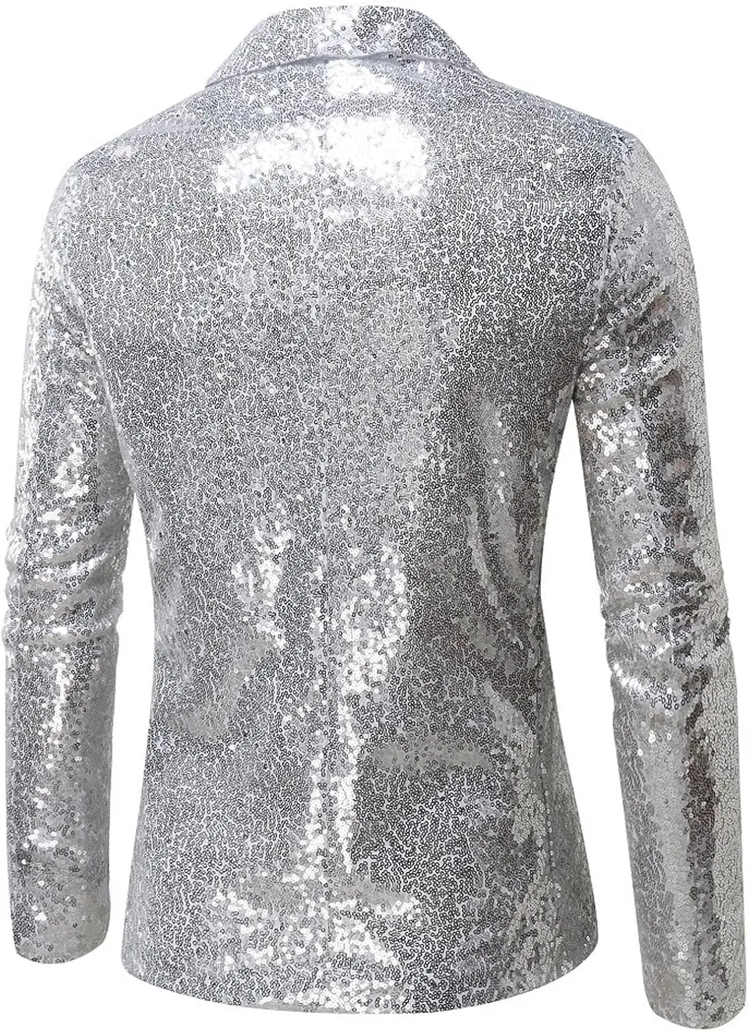Mens Sequins Blazer 70s 80s Disco Suit Jacket Lapel Tuxedo Jackets for Party Wedding Prom, Shiny Christmas Outfits