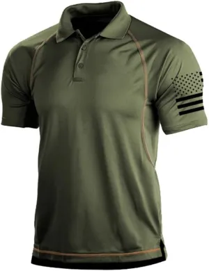 Men's Short Sleeve Shirt Cargo Tactical Military Pullover T-Shirt Quick Dry Army Combat Polo Shirts