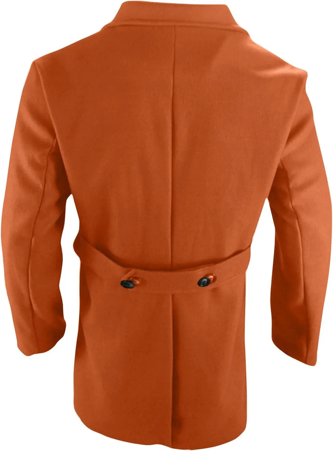 Men's Single Breasted Winter Peacoat Casual Trench Slim Fit Overcoat with Pockets