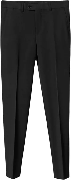 Men's Stretch Dress Pants Slim Fit Skinny Suit Pants Casual Fashion Retro Tapered Business Dress Chino Pants (36,Black)