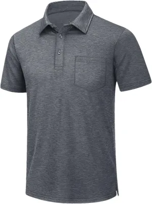 Mens Summer Quick Dry Lightweight Polo T-Shirts Golf Short Sleeve Shirts Sports Tops