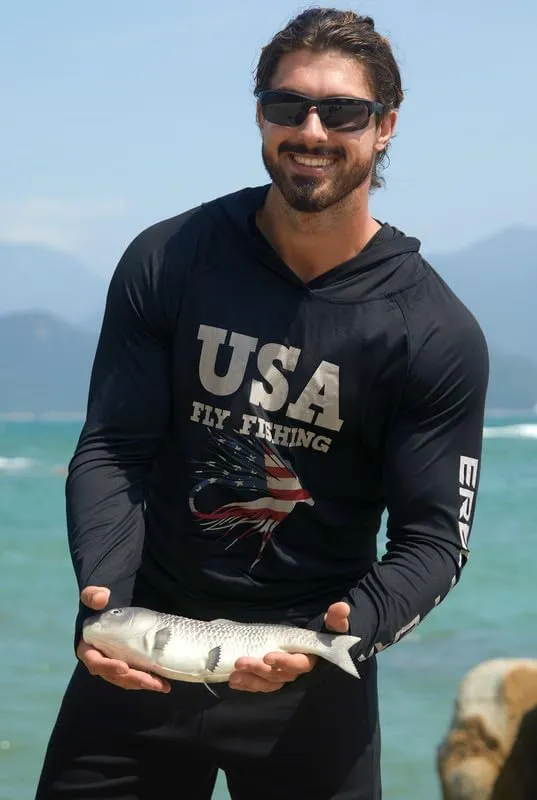 Men's Sun Protection Fishing Hoodie Shirt UPF 50  Long Sleeve Lightweight Rashguard Outdoor Hiking UV Shirt