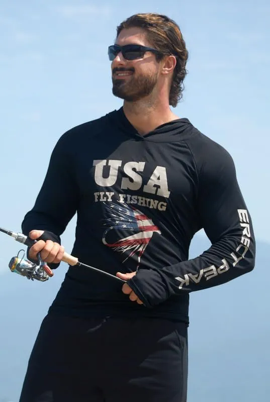 Men's Sun Protection Fishing Hoodie Shirt UPF 50  Long Sleeve Lightweight Rashguard Outdoor Hiking UV Shirt