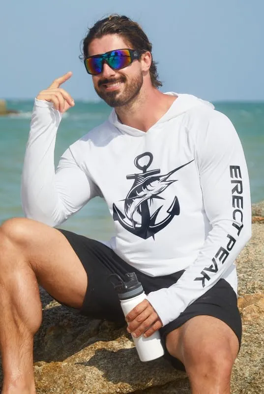 Men's Sun Protection Fishing Hoodie Shirt UPF 50  Long Sleeve Lightweight Rashguard Outdoor Hiking UV Shirt