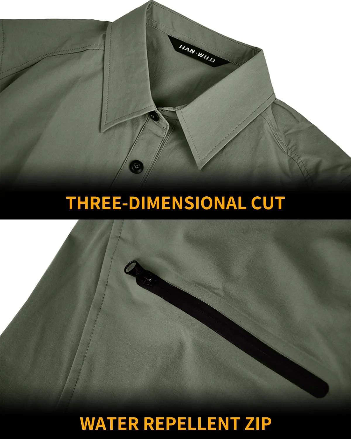 Men's Tactical Shirt Fishing Shirts Long Sleeve Sun Protection Breathable Quick Dry Work Shirt for Hiking
