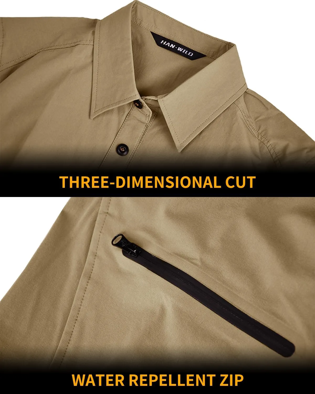 Men's Tactical Shirt Fishing Shirts Long Sleeve Sun Protection Breathable Quick Dry Work Shirt for Hiking