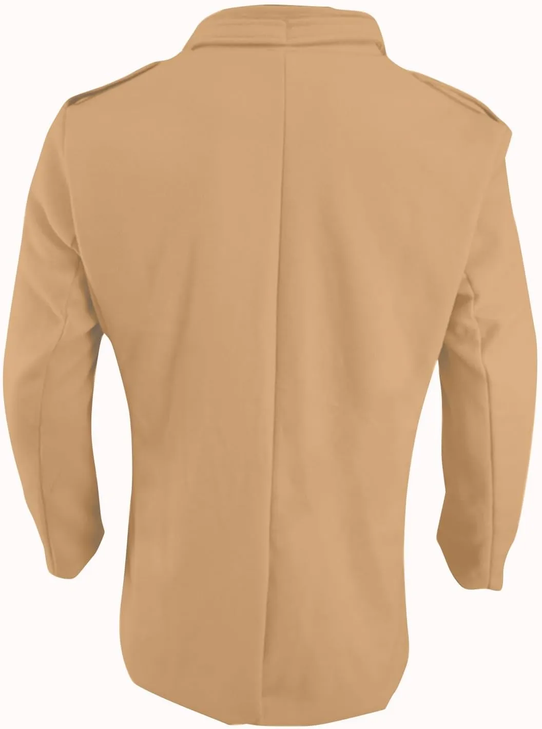 Men's Warm Winter Long Jacket Casual Classic Notched Collar Overcoat with Pockets