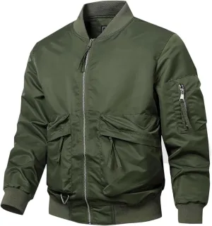 Mens Winter Coats Padded Bomber Jackets Warm Down Parkas Trendy Zip Up Jacket Thermal Cotton Overcoats with Pockets