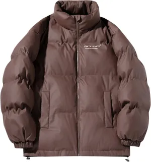 Men'S Winter Jacket Warm Puffer Coats Thicken Cotton Down Coat Stand Collar Lightweight Jacket Travel Padded Jacket