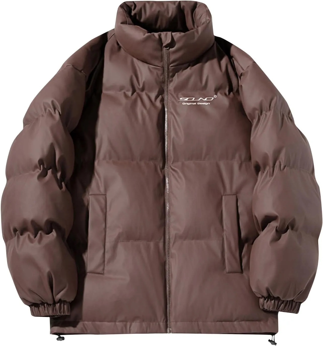 Men'S Winter Jacket Warm Puffer Coats Thicken Cotton Down Coat Stand Collar Lightweight Jacket Travel Padded Jacket