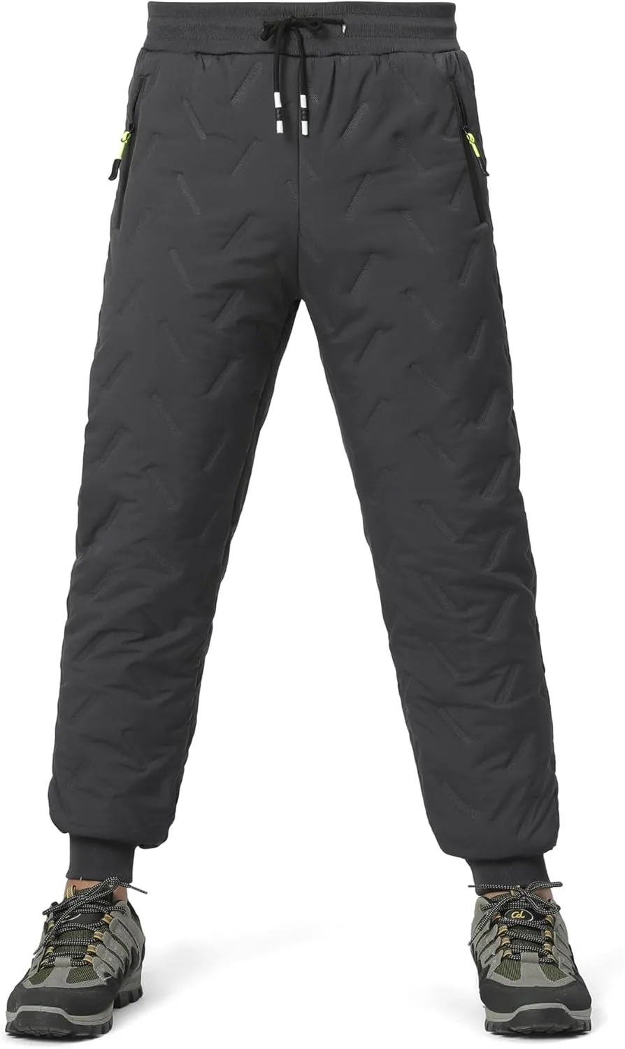 Men's Winter Snow Pants Sherpa Lined Sweatpants Thicken Warm Fleece Pants Sports Jogger Pants