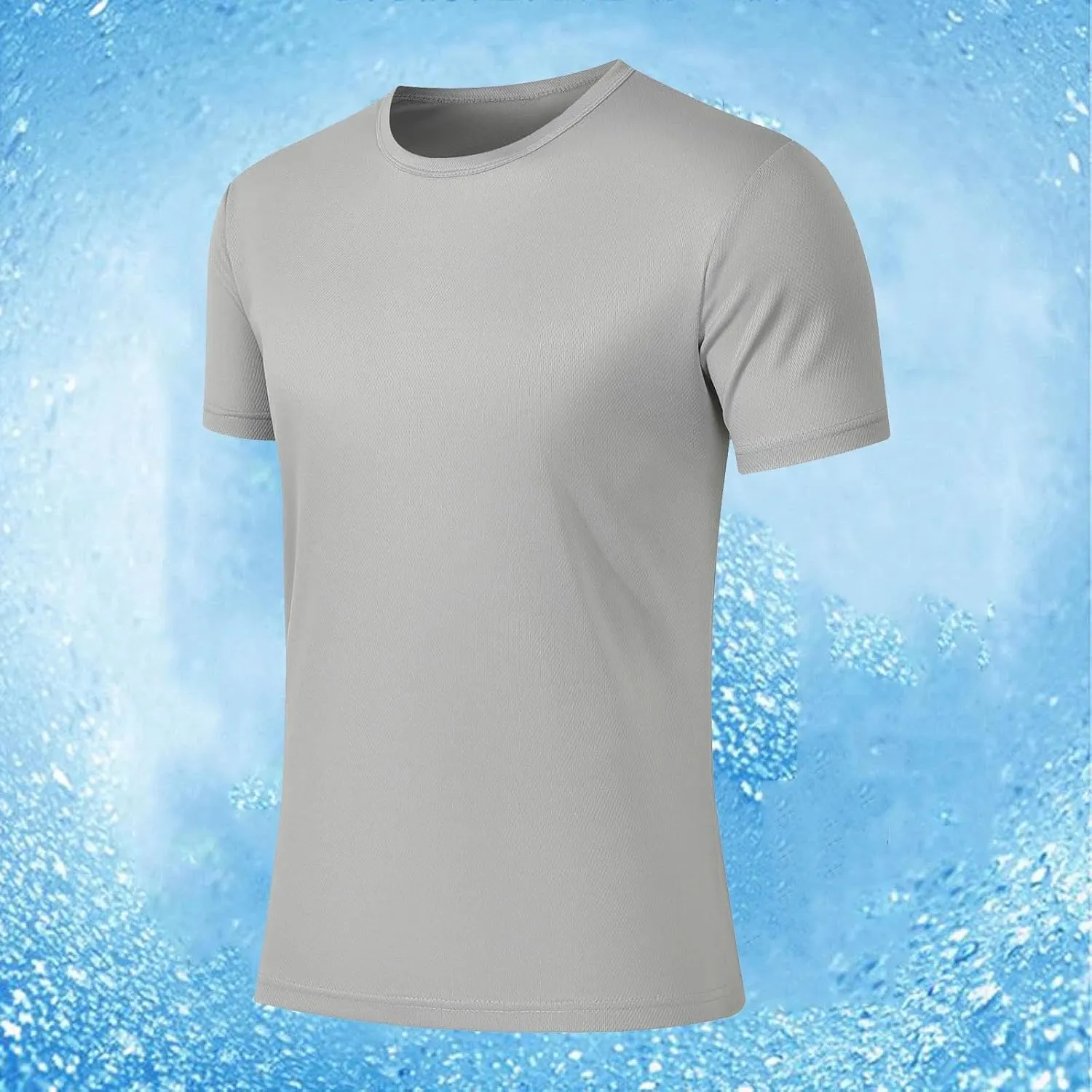 Mesh Workout Athletic Shirt for Men Crewneck Gym Shirts Quick Dry Athletic Short Sleeve T-Shirt Moisture Wicking Tops
