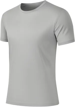 Mesh Workout Athletic Shirt for Men Crewneck Gym Shirts Quick Dry Athletic Short Sleeve T-Shirt Moisture Wicking Tops