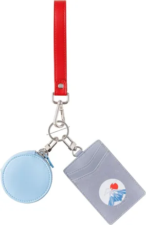 Microfiber Leather Keychain Wristlet Wallet for Women Dual Pouch Wristlet Mini Purse with Card Holder Women Wallet Portable Landyard Coin Purse Keychain