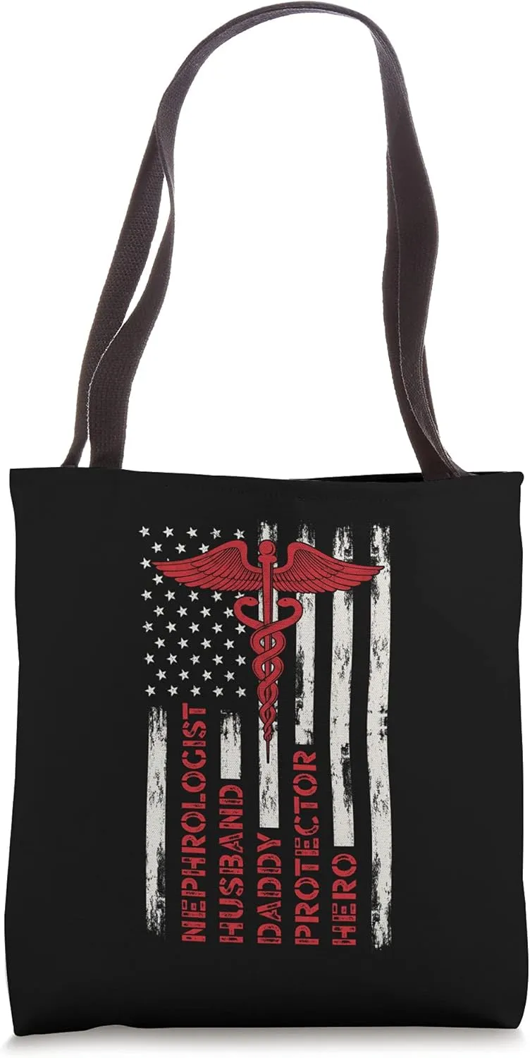 Nephrologist Husband Daddy Protector Hero Doctor Dad Tote Bag