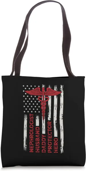 Nephrologist Husband Daddy Protector Hero Doctor Dad Tote Bag