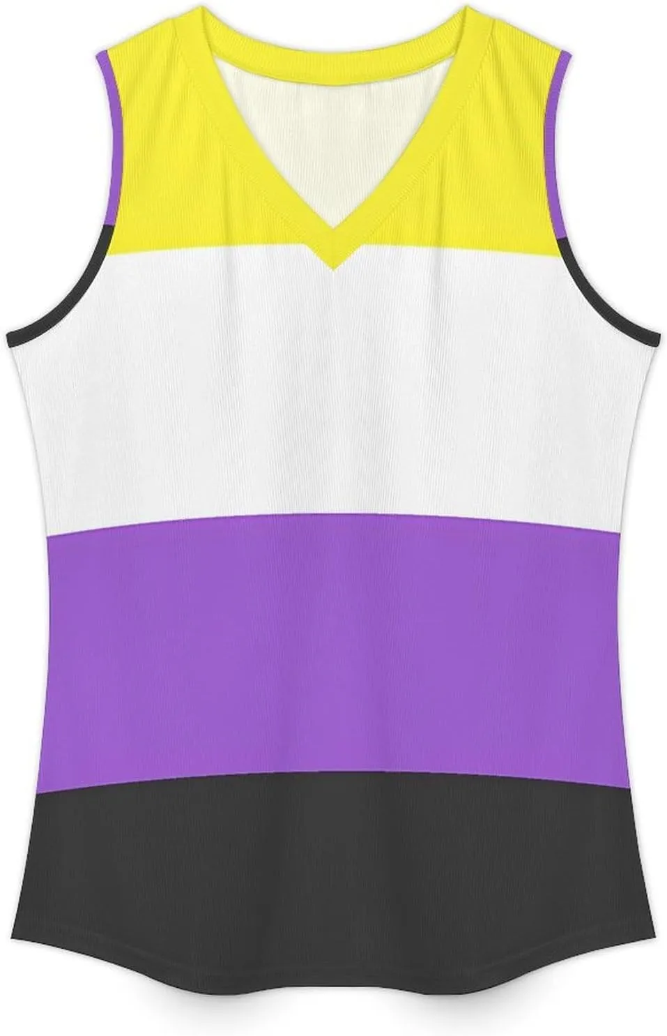 Non-Binary Flag Women's Tank Top Sleeveless V Neck T Shirt Casual Vests Funny Blouses