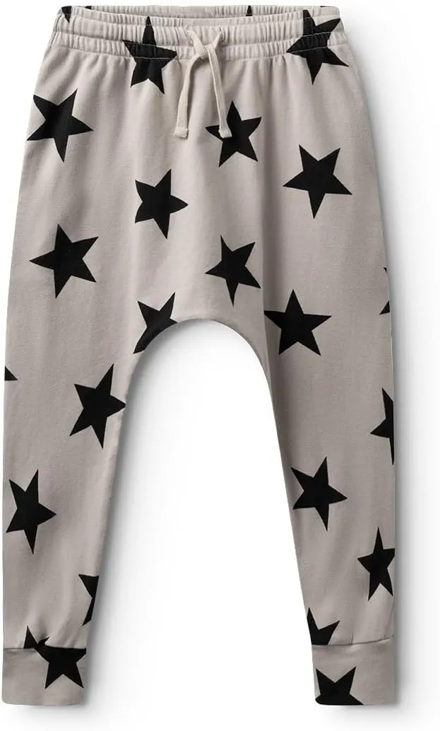 NUNUNU Light Baggy Pants for Babies, Toddlers, and Kids, Unisex 100% Cotton Sweatpants, 0-14 Years, Baby Girl and Boy Clothes