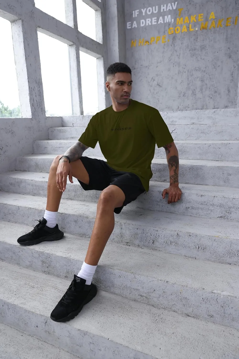 Opomelo Men's Fashion Athletic T-Shirt Oversized Workout Short Sleeve Shirt Casual Crew Neck Cotton Tee