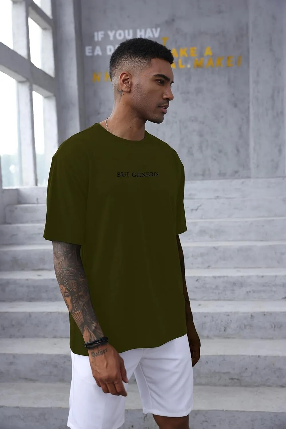 Opomelo Men's Fashion Athletic T-Shirt Oversized Workout Short Sleeve Shirt Casual Crew Neck Cotton Tee