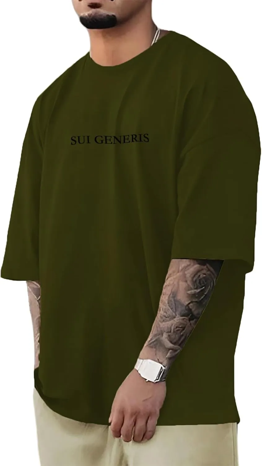 Opomelo Men's Fashion Athletic T-Shirt Oversized Workout Short Sleeve Shirt Casual Crew Neck Cotton Tee