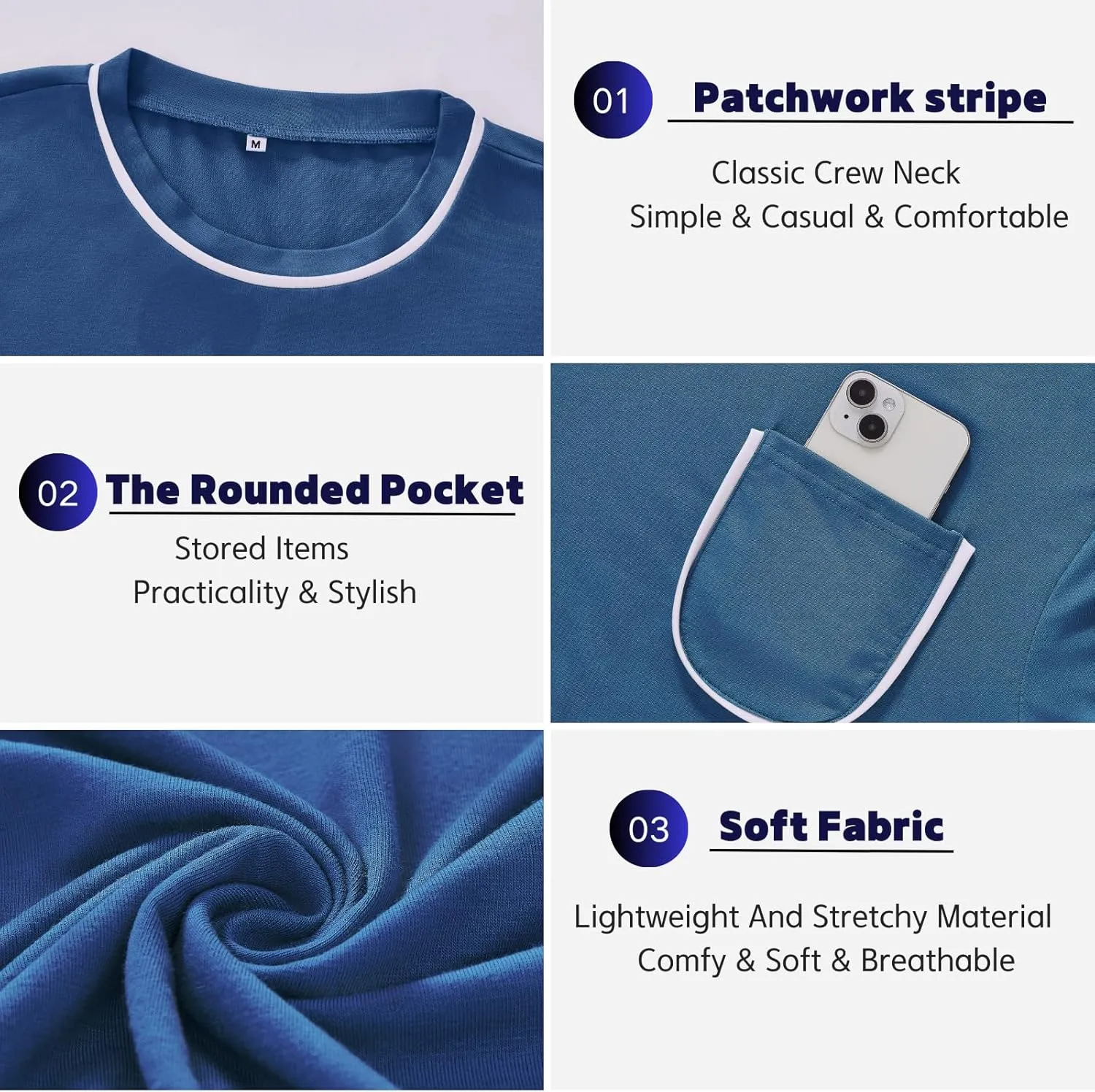 Opomelo Men's Fashion Oversized T-Shirt Athletic Workout Short Sleeve Shirt Casual Crewneck Tshirts with Pocket