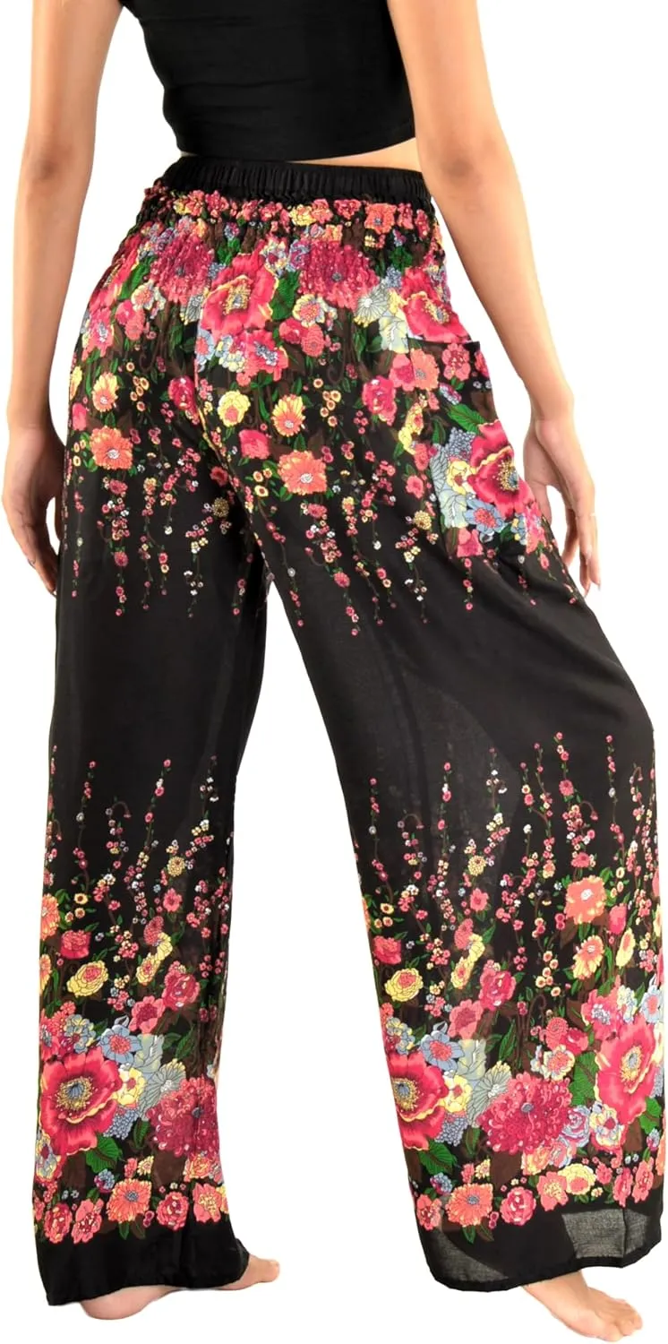 Orient Trail Open Ankle Wide Leg Harem Pants with Pocket -Yoga Flowy Pants for Women US Size 0-24