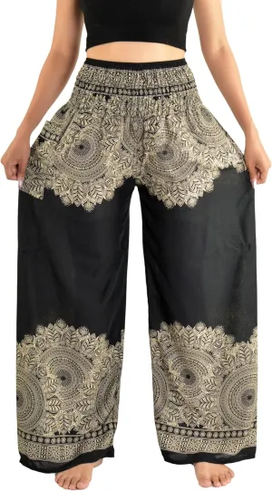 Orient Trail Open Ankle Wide Leg Harem Pants with Pocket -Yoga Flowy Pants for Women US Size 0-24