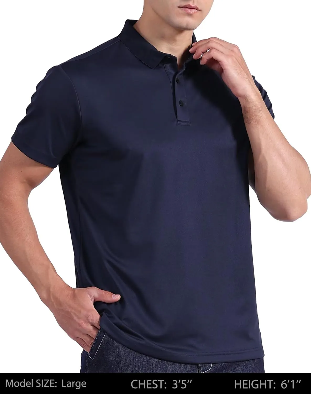 OYGSieg 5 Pack Mens Polo Shirt Short Sleeve Tactical Shirts Quick Dry Performance Golf Shirt Pique Jersey Outdoor Shirt