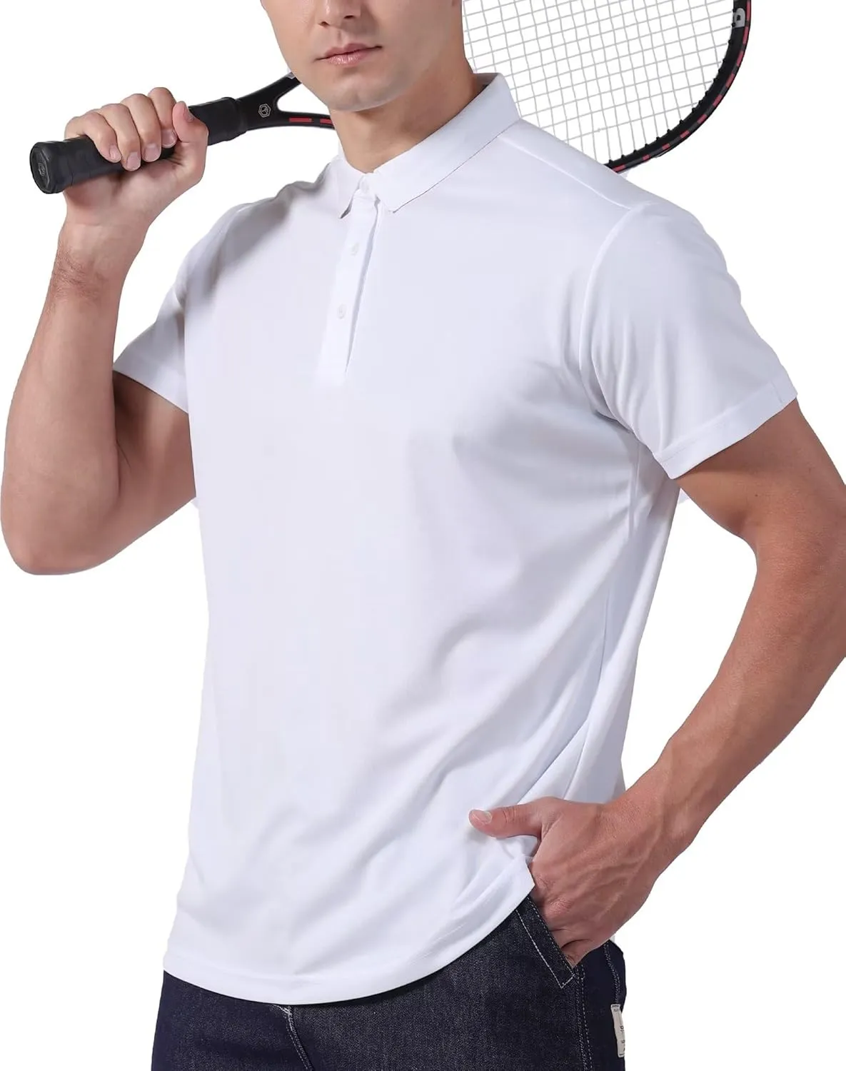 OYGSieg 5 Pack Mens Polo Shirt Short Sleeve Tactical Shirts Quick Dry Performance Golf Shirt Pique Jersey Outdoor Shirt