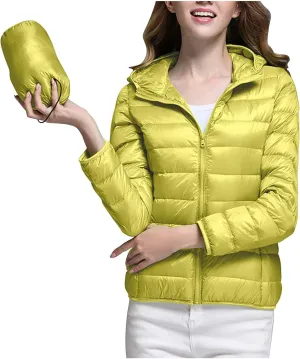 Packable Puffer Jacket for Women Lightweight Down Coat Full-Zip Quilted Jackets Water-Resistant Warm Outwear