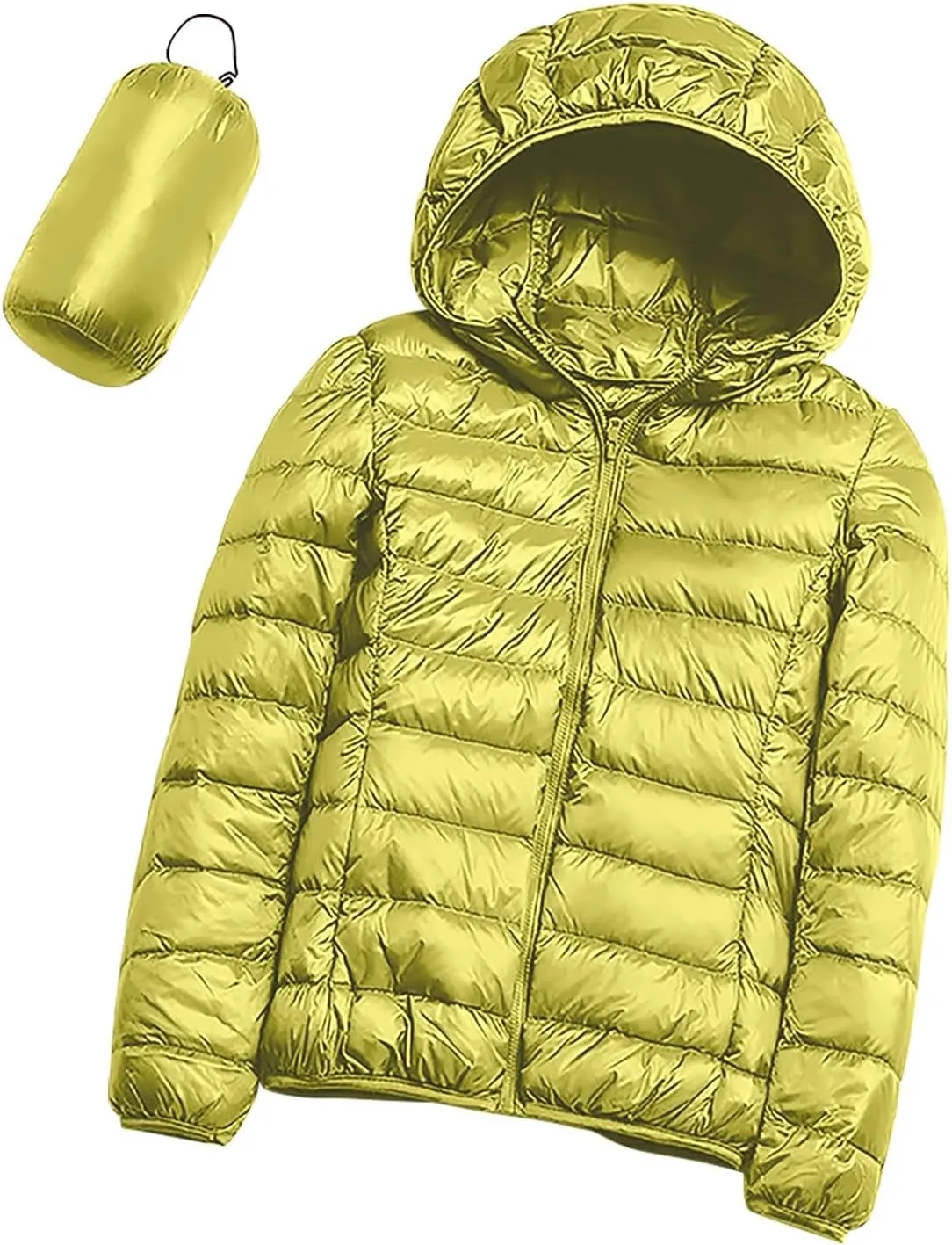 Packable Puffer Jacket for Women Lightweight Down Coat Full-Zip Quilted Jackets Water-Resistant Warm Outwear