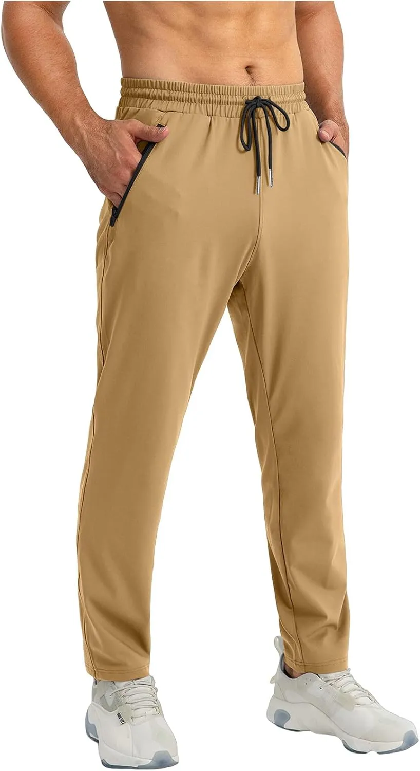 Palcomfy Pants for Me - Mens Gym Pants with Zipper Pockets Breathable Quick Dry Pants Stretch Outdoor Glide Pants Men