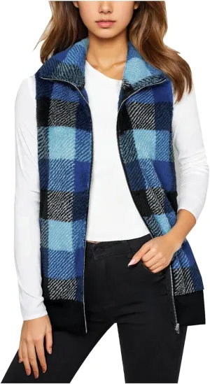 Plaid Jacket for Women Fleece Casual Cardigan Fall Plush Vest Thermal Vests Thick Winter Coats Outwear 2025 Shackets