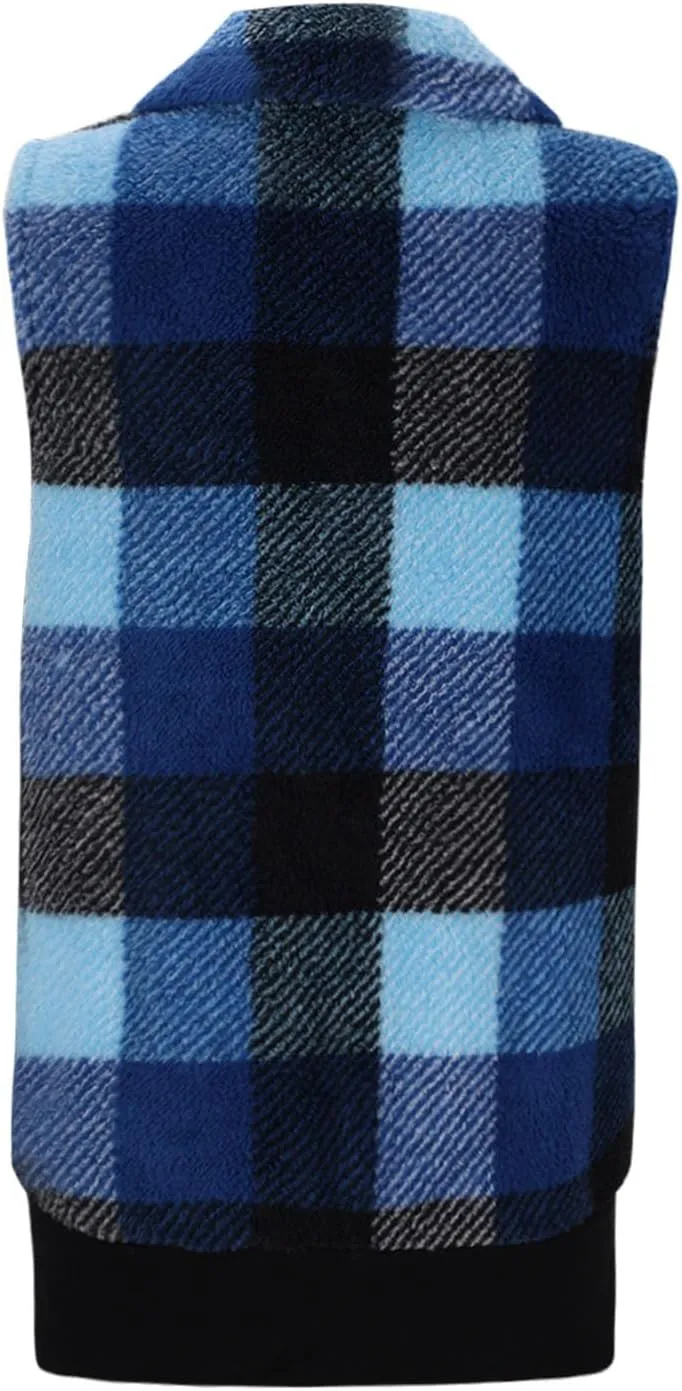 Plaid Jacket for Women Fleece Casual Cardigan Fall Plush Vest Thermal Vests Thick Winter Coats Outwear 2025 Shackets