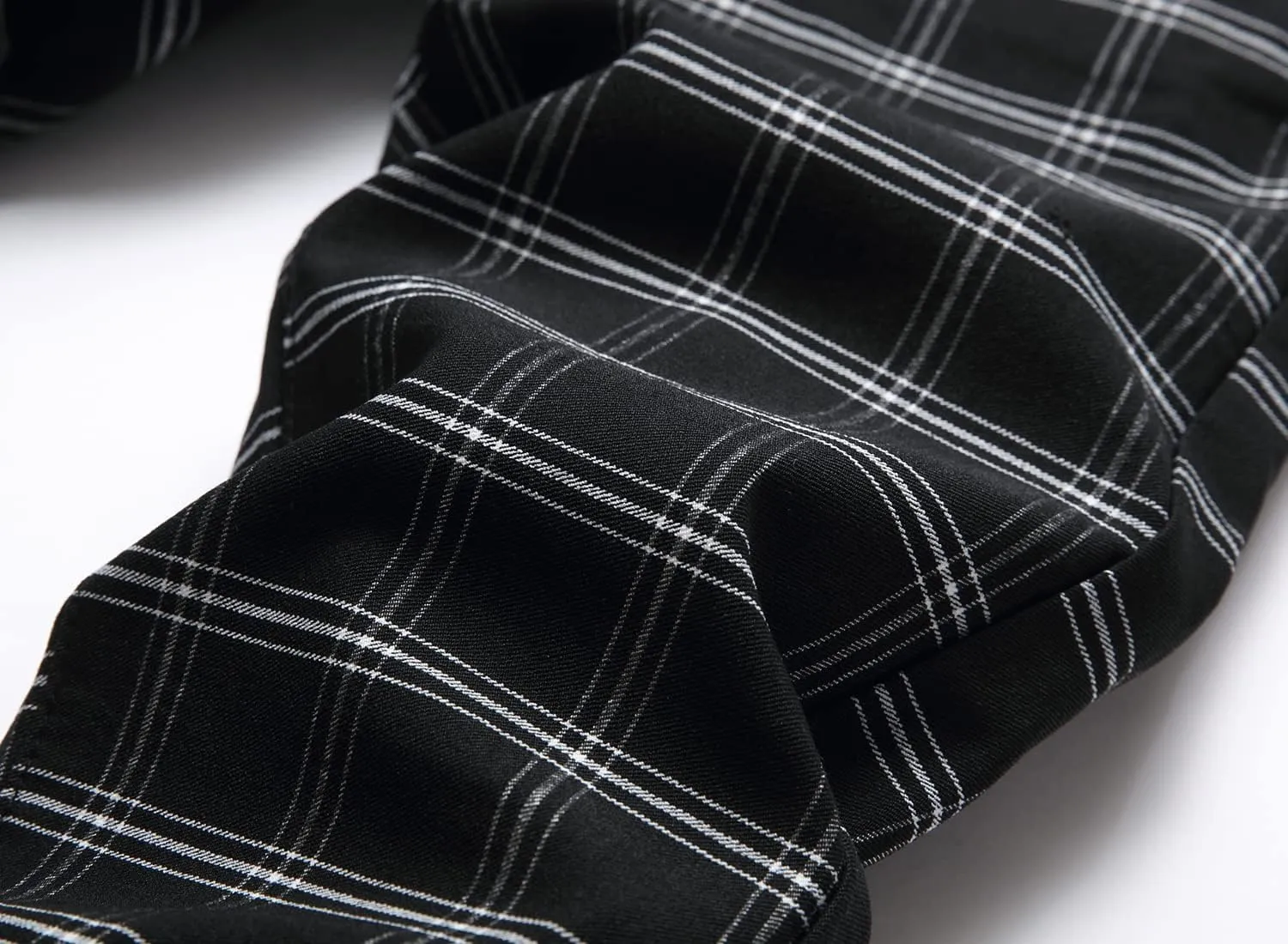 Plaid Pants for Men, Stretch Mens Slim Fit Dress Pants Skinny Flat-Front Fashion Business Casual Chinos Pants