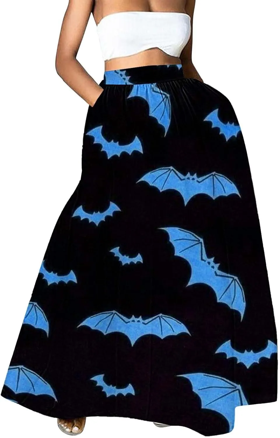 Plus Size Fairy Skirt - High Waist Maxi Skirt With Pockets - Perfect for Halloween Parties & Beach Events