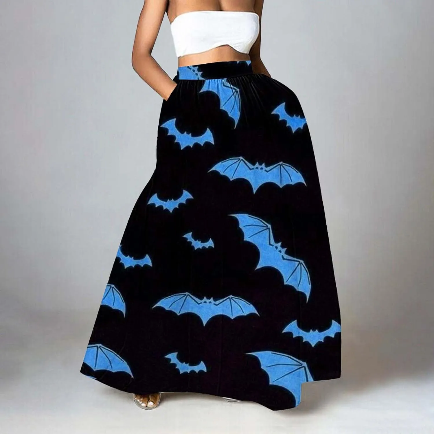 Plus Size Fairy Skirt - High Waist Maxi Skirt With Pockets - Perfect for Halloween Parties & Beach Events