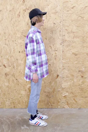 Purple And White Flannel Shirt