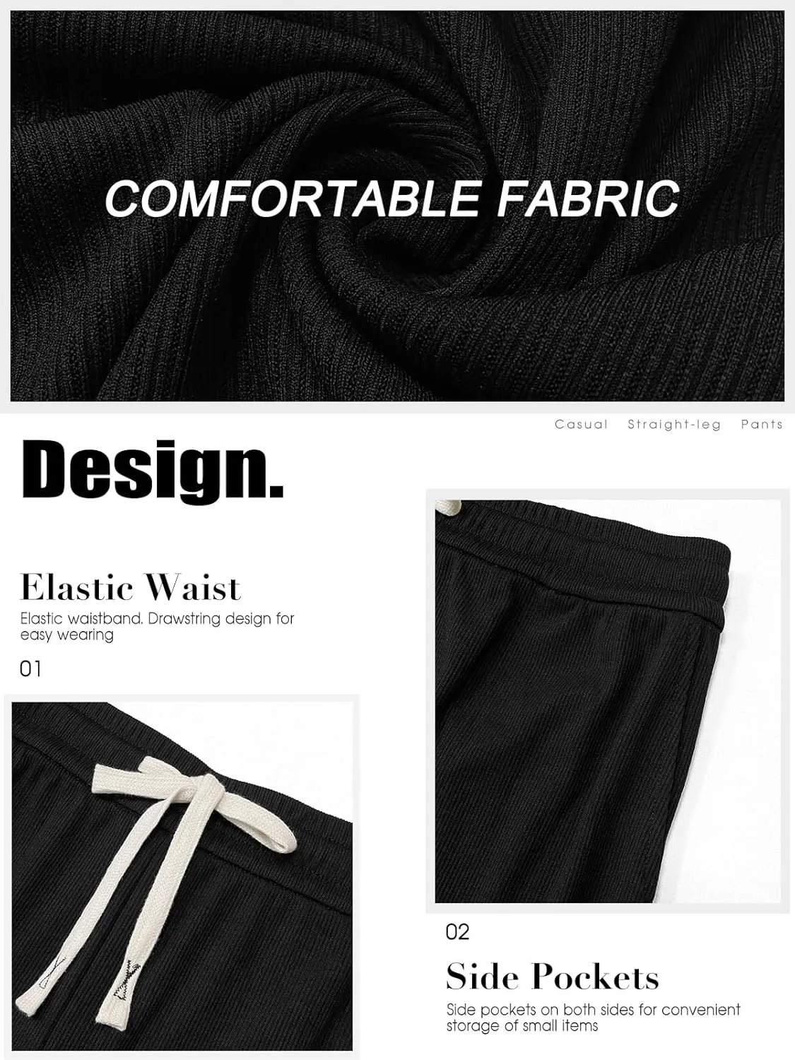 QIANXIZHAN Women's Work Pants, Wide Leg Lounge Pants Pajama Boho Casual Workout Sweatpants Joggers New