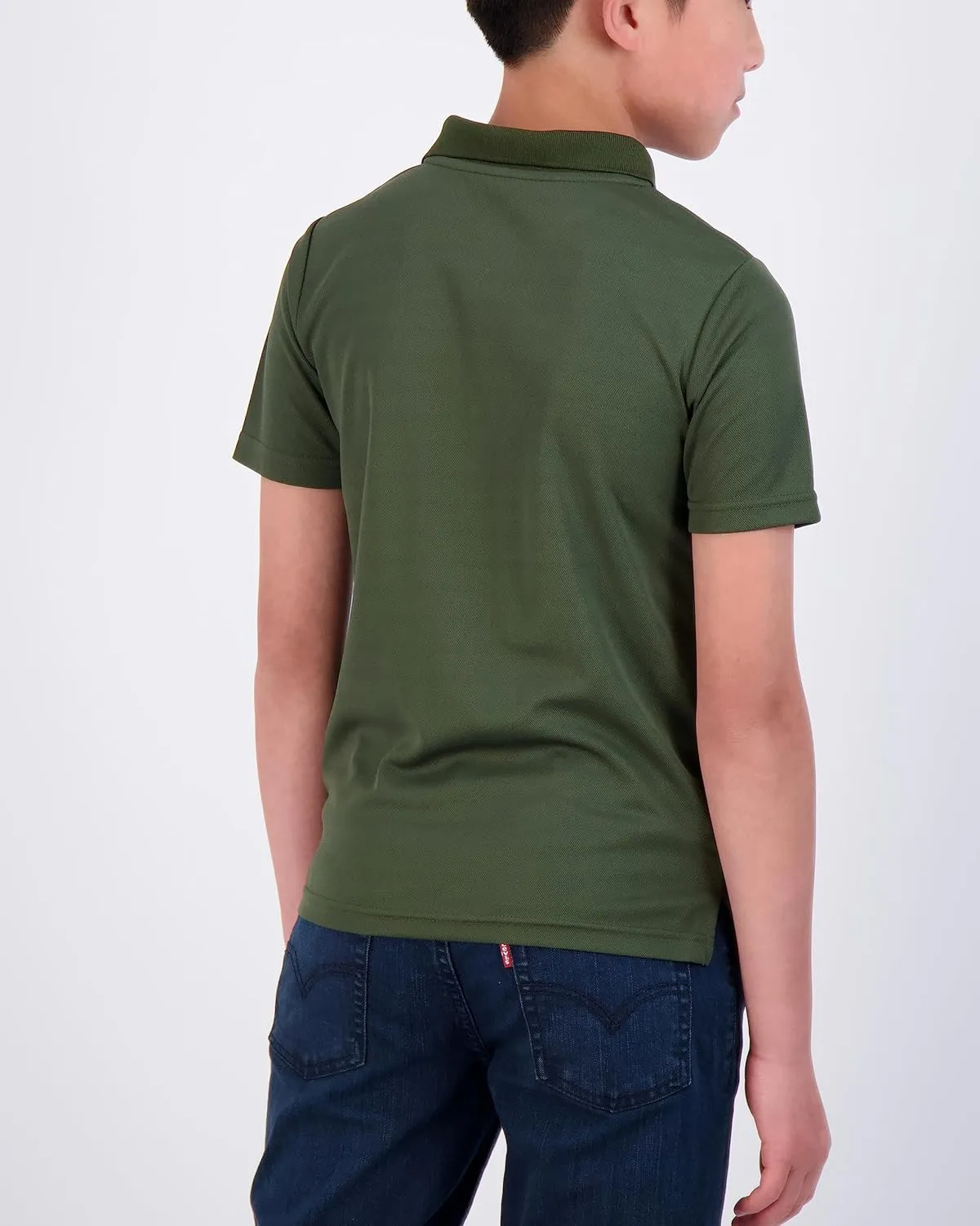 Real Essentials 3 Pack: Boy's Short Sleeve Polo Shirt - School Uniform Active Performance Golf (Ages 4-16)