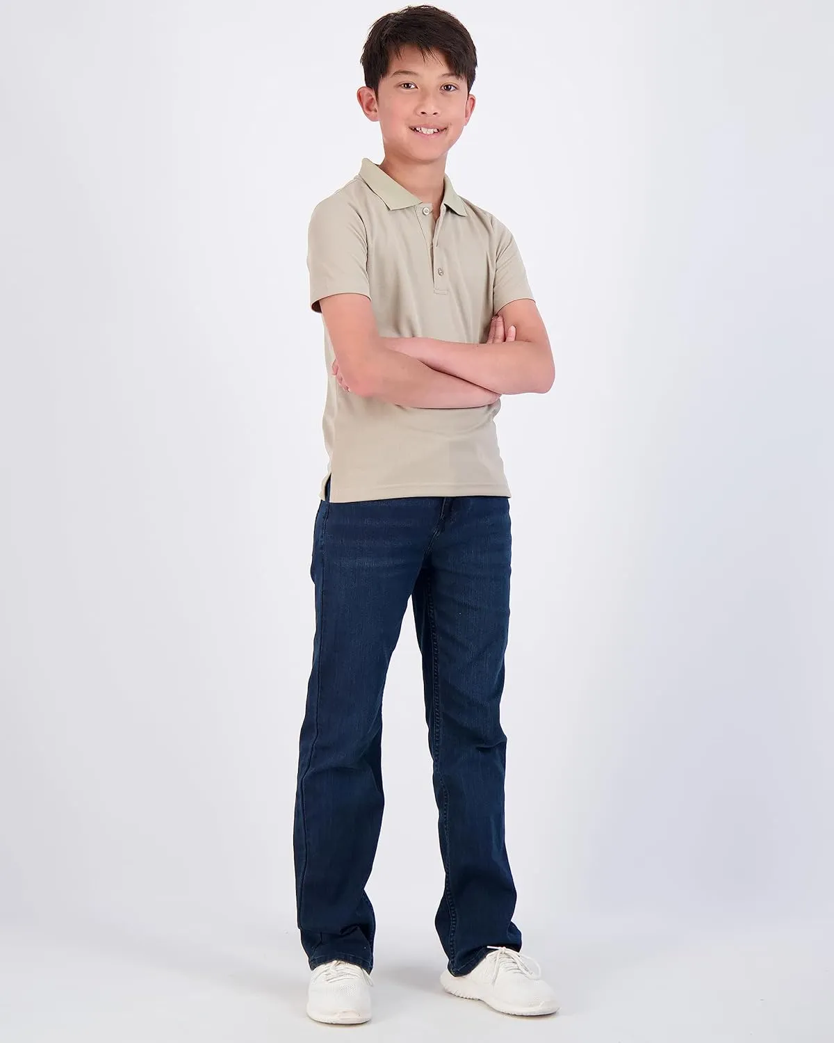 Real Essentials 3 Pack: Boy's Short Sleeve Polo Shirt - School Uniform Active Performance Golf (Ages 4-16)