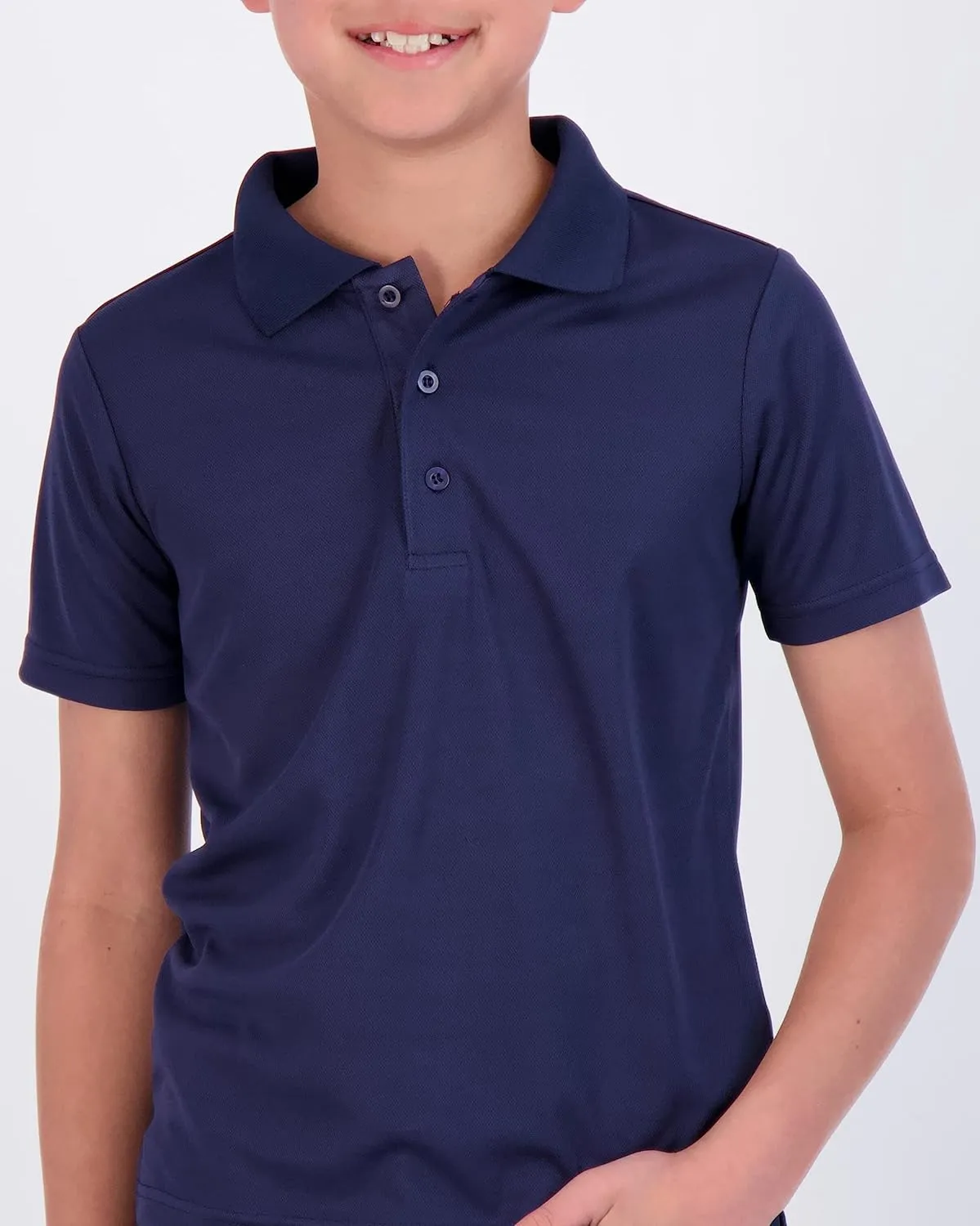 Real Essentials 3 Pack: Boy's Short Sleeve Polo Shirt - School Uniform Active Performance Golf (Ages 4-16)