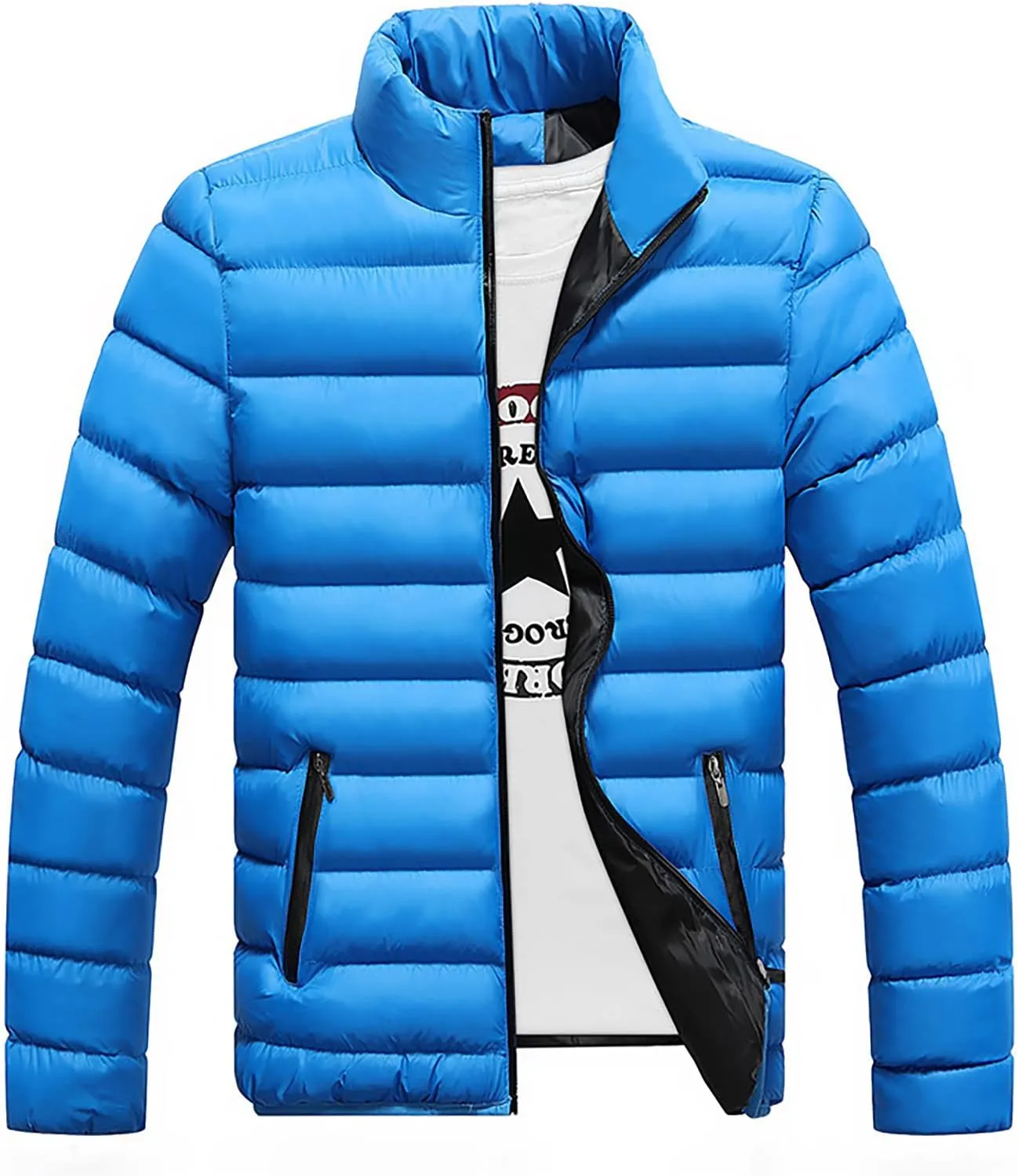 RTRDE Casual Jackets Lightweight Windbreaker Bomber Jacket Casual Zip Up Coats Outwear With Pockets, L-5XL