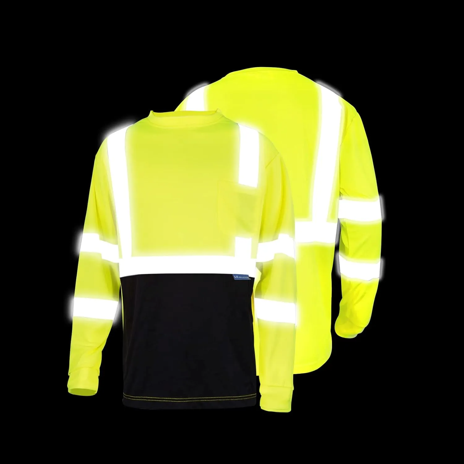 Safety Shirt Long Sleeve High Visibility Reflective Breathable T Shirt for Work Warehouse Construction Class 3
