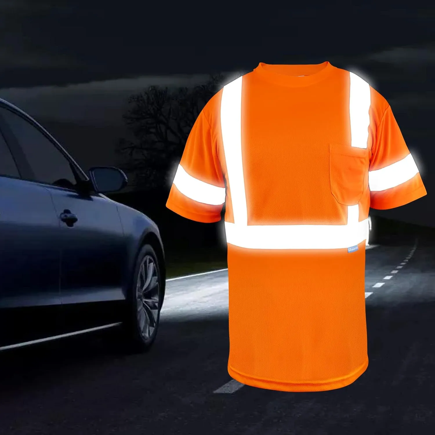 Safety Shirt short Sleeve High Visibility Reflective Breathable T Shirt for Work Warehouse Construction Class 3