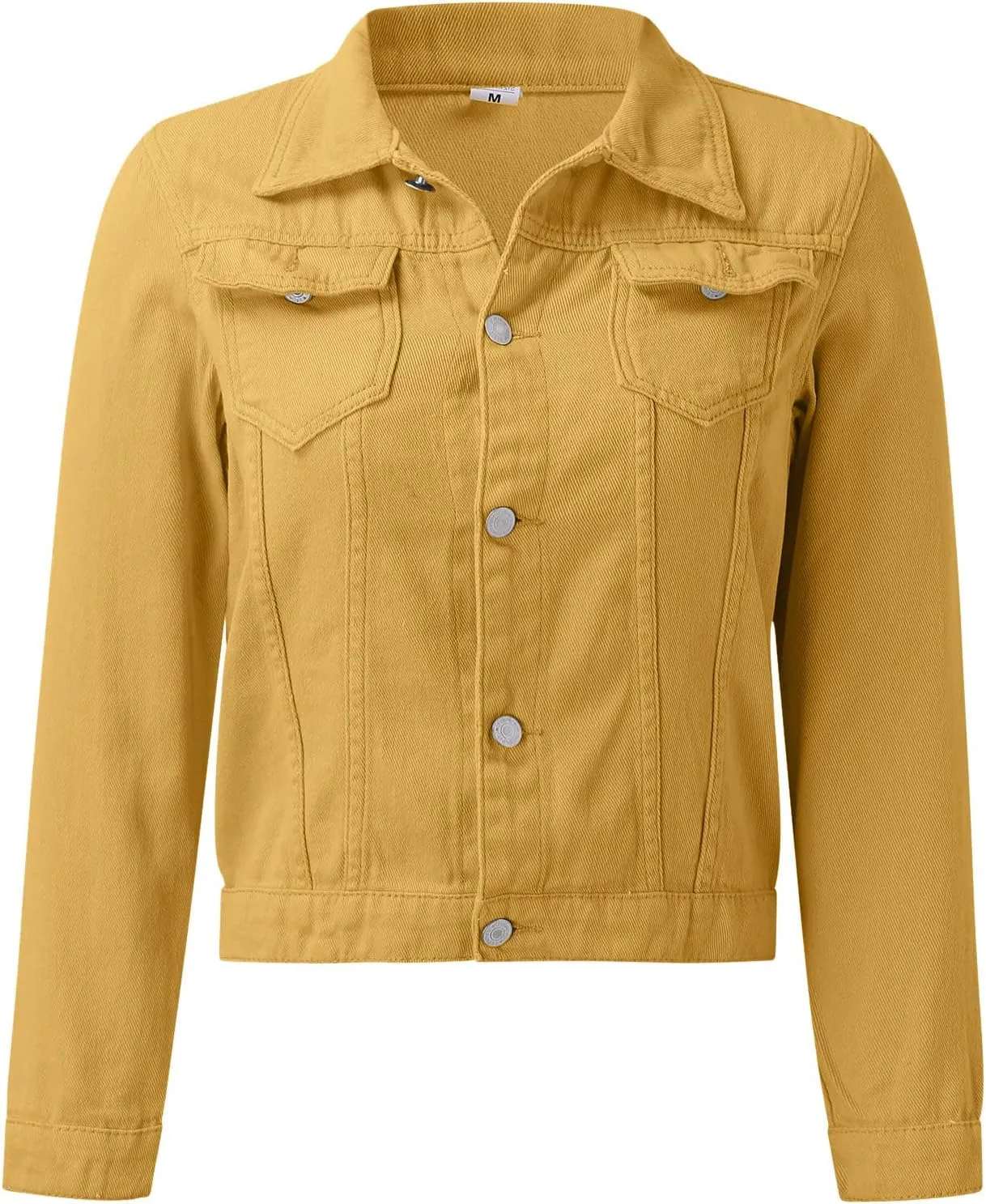 SHAOBGE Denim Duster Jacket for Women Women's Basic Solid Color Button Down Denim Cotton Jacket Stretch Jean Jackets for