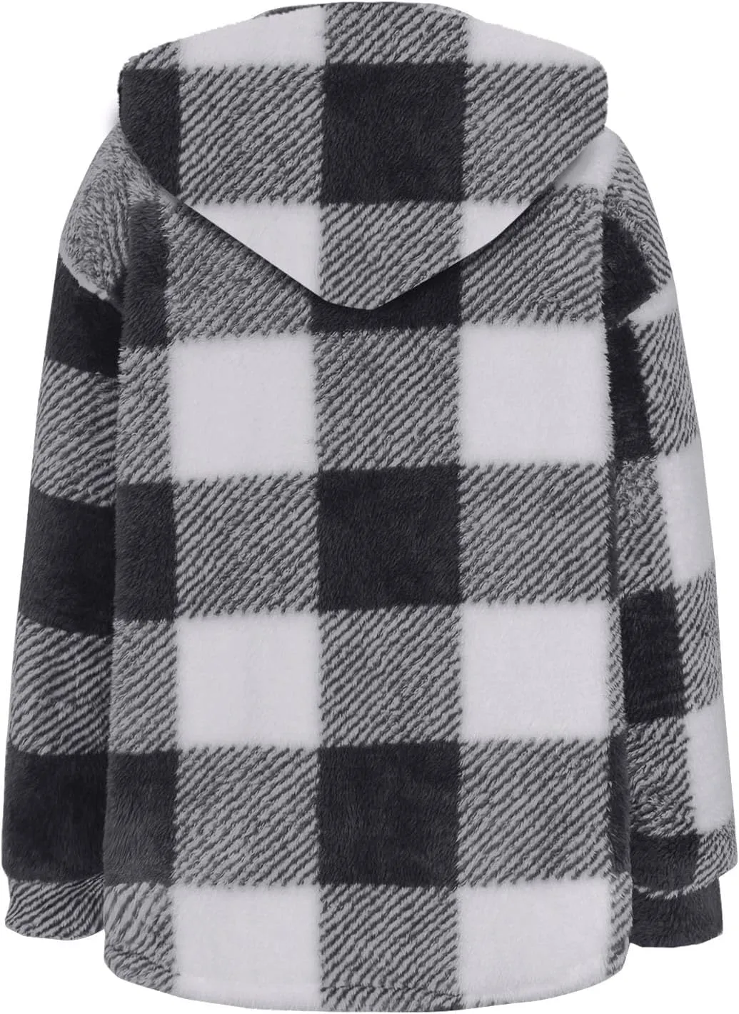 Sherpa Jacket For Women Fuzzy Fleece Winter Coats Plaid Button Down Shacket Casual Warm Teddy Coat Outwear 2023